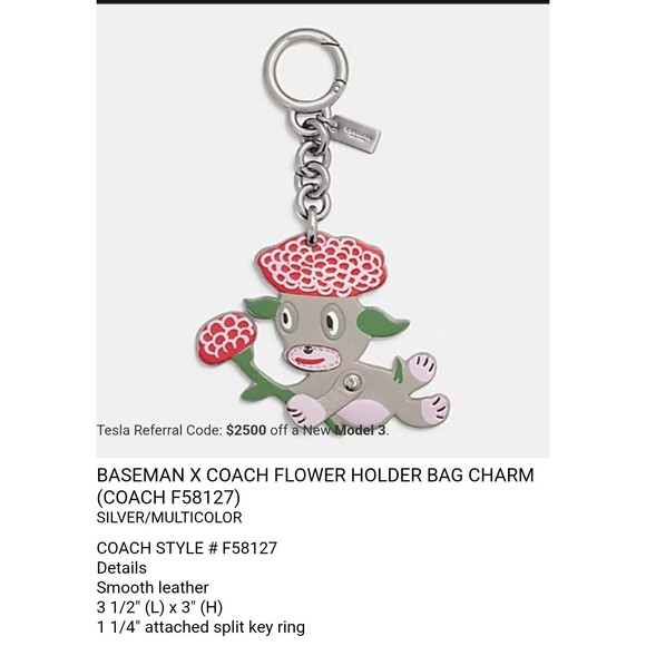 Coach X Baseman Bag Charm Keychain -LOU Nwt - Picture 7 of 8